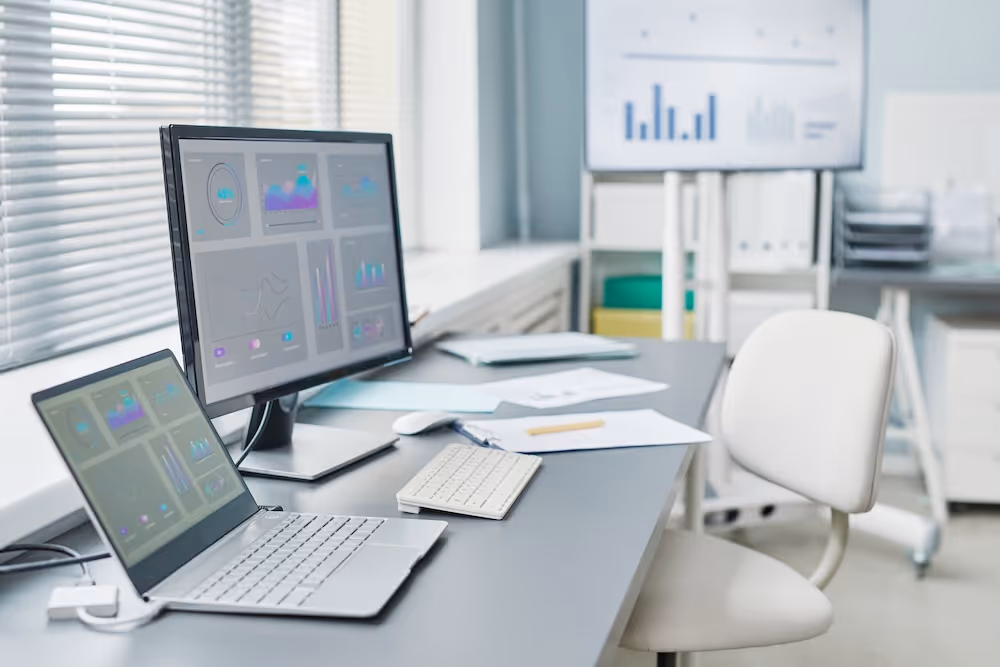Securitymonitoringwerkplek met dashboards